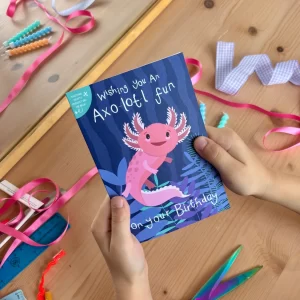 Axolotl Cut-Out Crafty Birthday Card For Children1-min