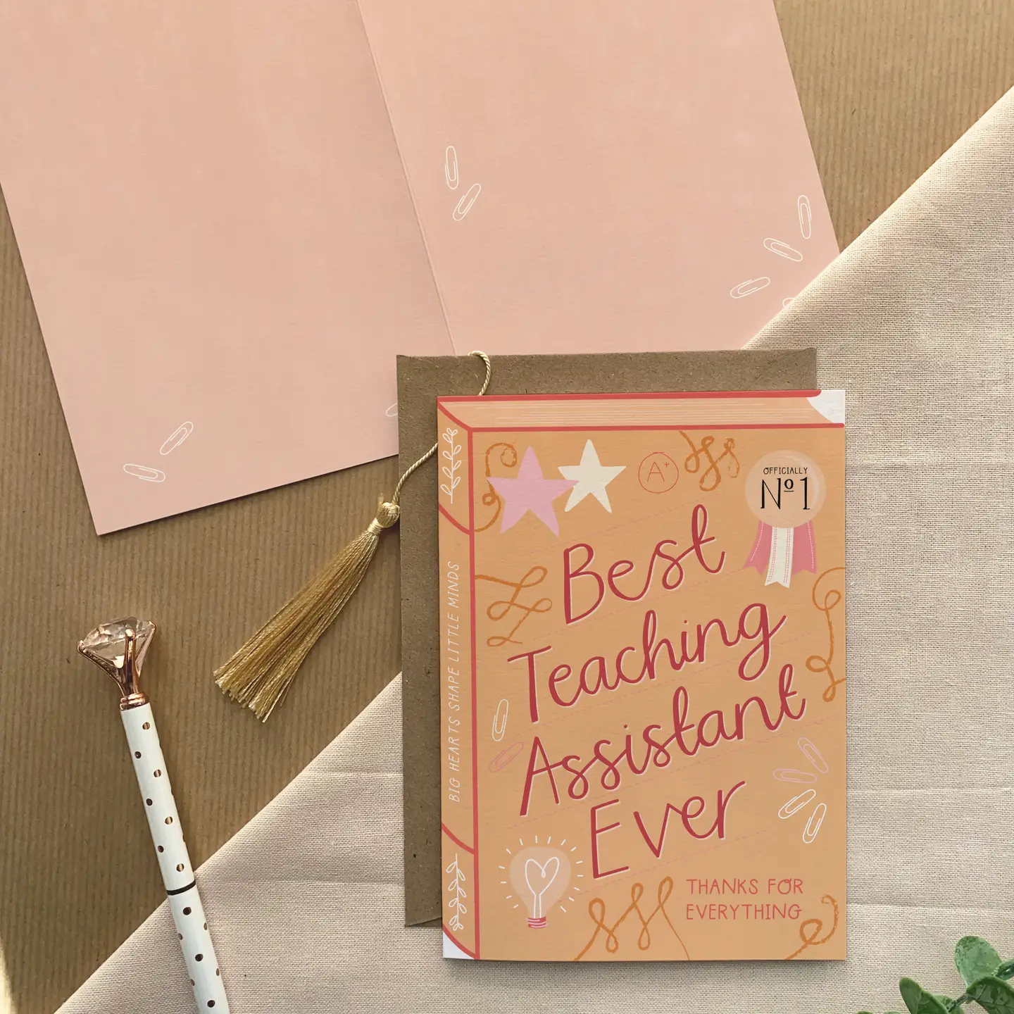 _ Best Teaching Assistant Ever – Luxury Book Greeting Card1-min
