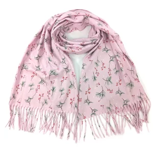 Blush Berry & Fern Pashmina Style Scarf