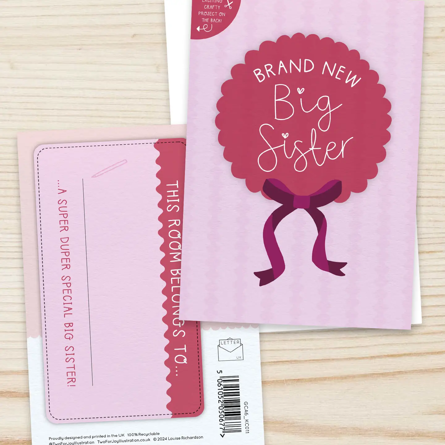 Brand New Big Sister Card with Crafty Project-min