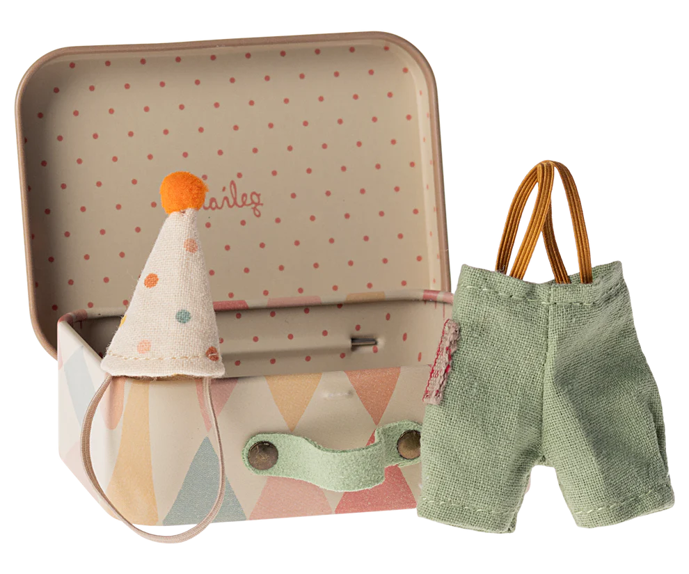 Clown clothes in suitcase, Little brother mouse1-min (1)