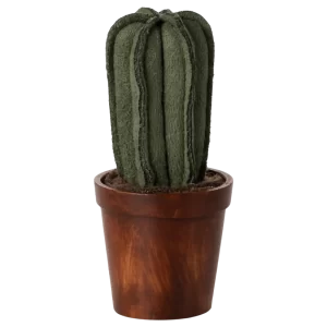 Flower pot with cactus, Miniature-min