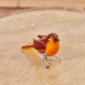 GLASS ROBIN ORNAMENT CLEAR LEGS