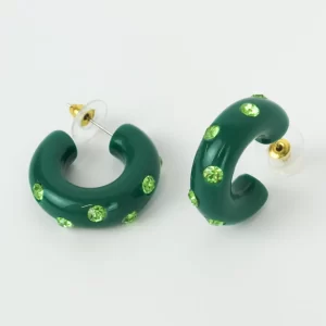 Green Chunky Gem Hoop-min (1)