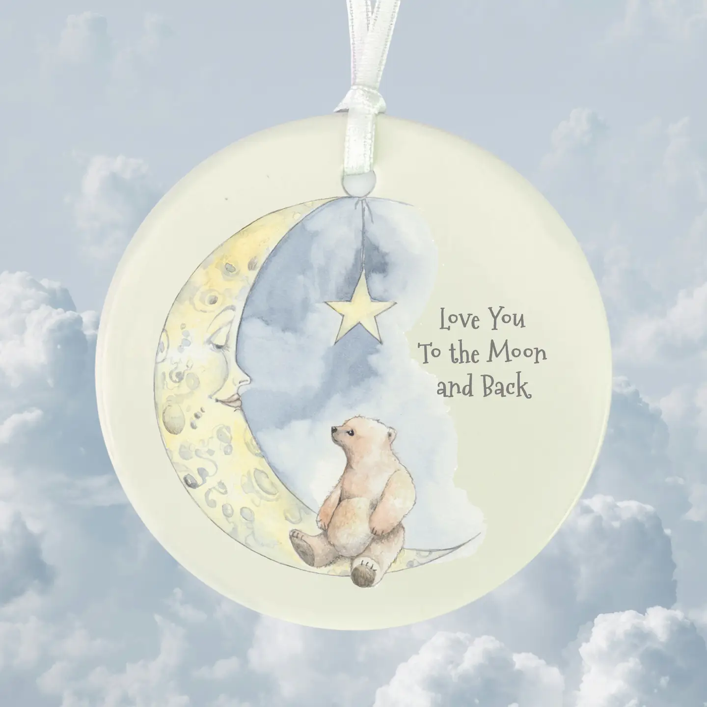 _ Hanging Ceramic Decoration – Bear and Moon-min