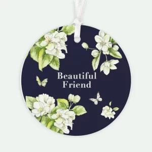 Hanging Ceramic Decoration – Blossom Navy Beautiful Friend-min