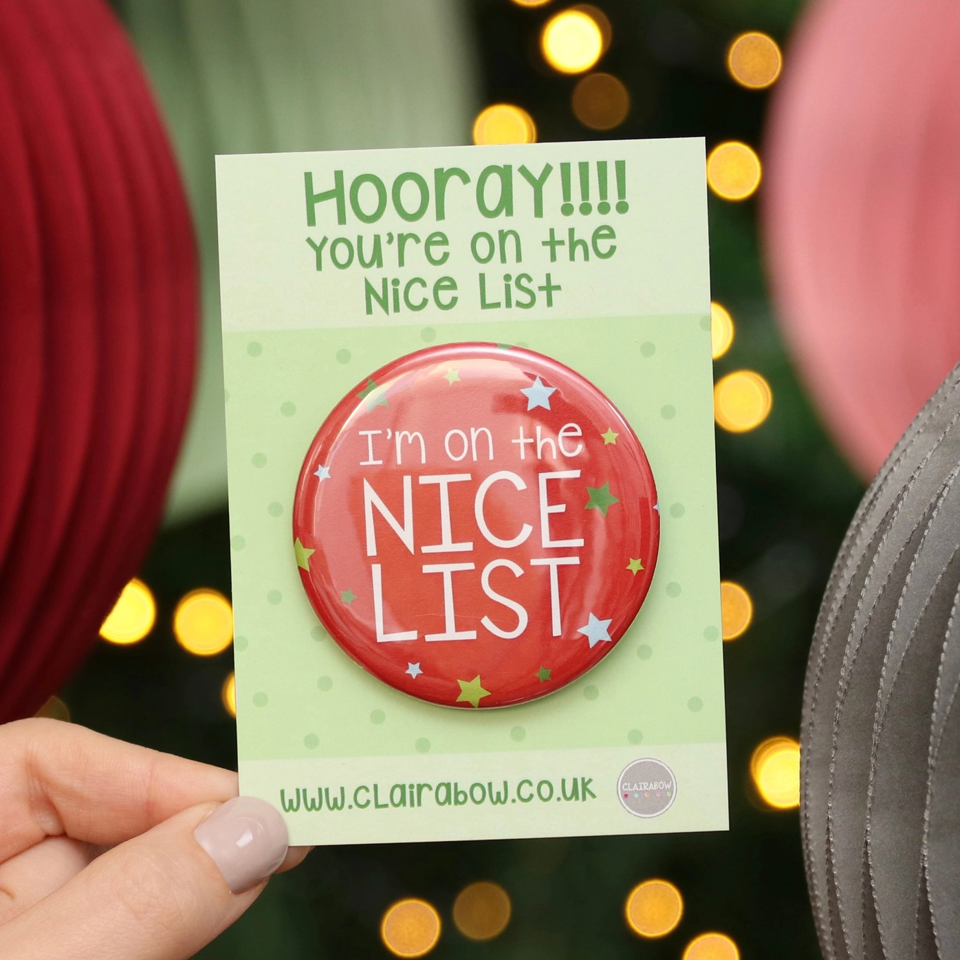 I’m On the Nice List Christmas Badge
