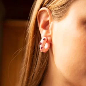 Light Pink Chunky Gem Hoop2-min