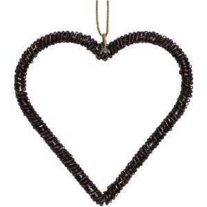 MAS7699 Ornament Heart Beads Glass Purple 10cm