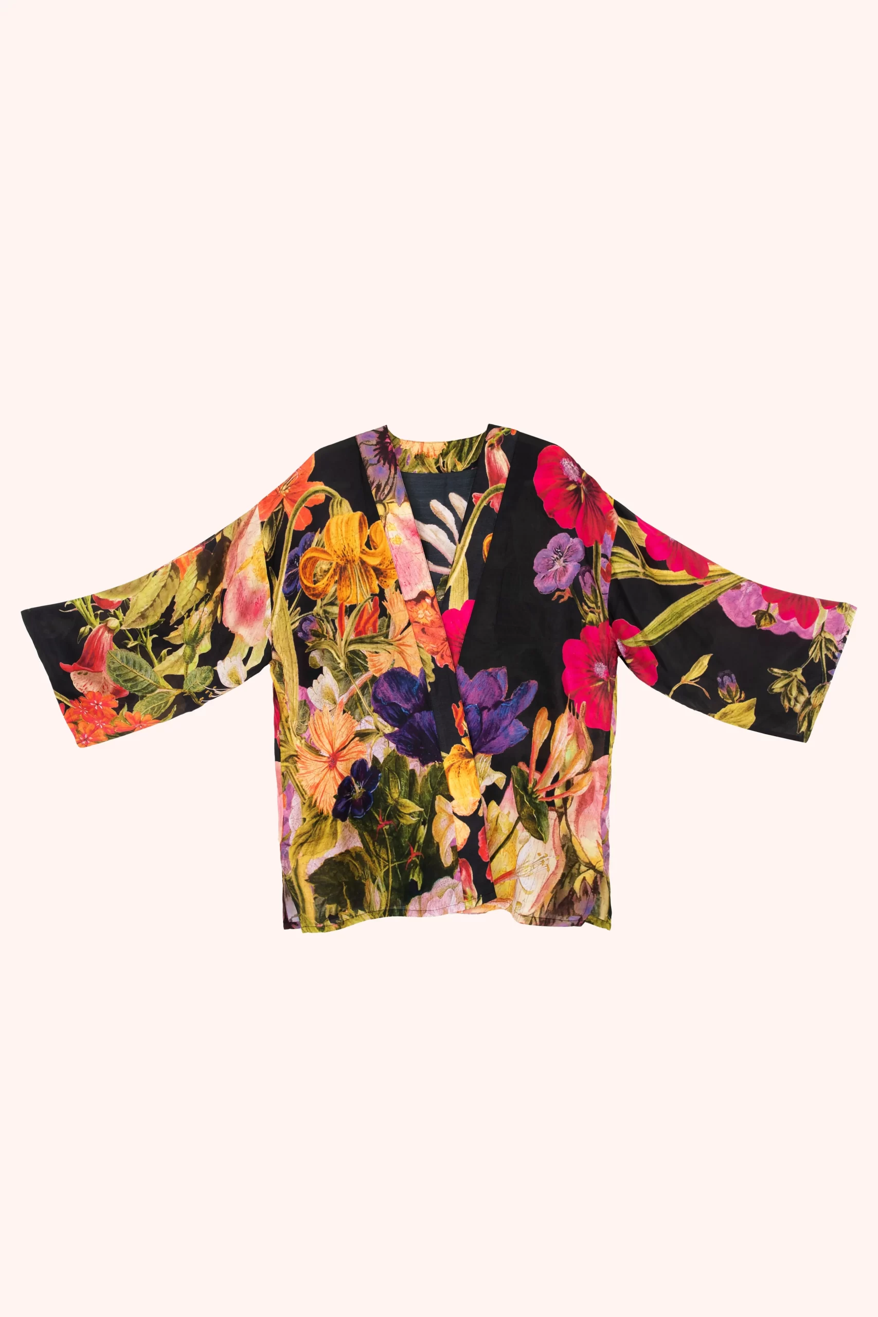 Powder Mid-Length Kimono – Midnight Posy