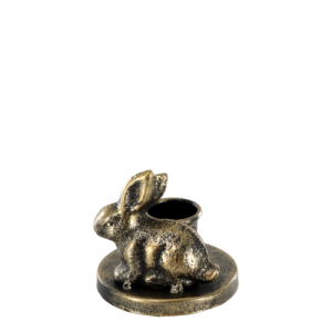 Mini Brass Rabbit Candlestick Holder-min