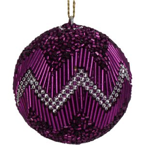 Ornament-Ball-Beads-Glass-Purple-8cm