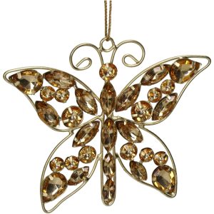 Ornament-Butterfly-Glass-Gold-12cm