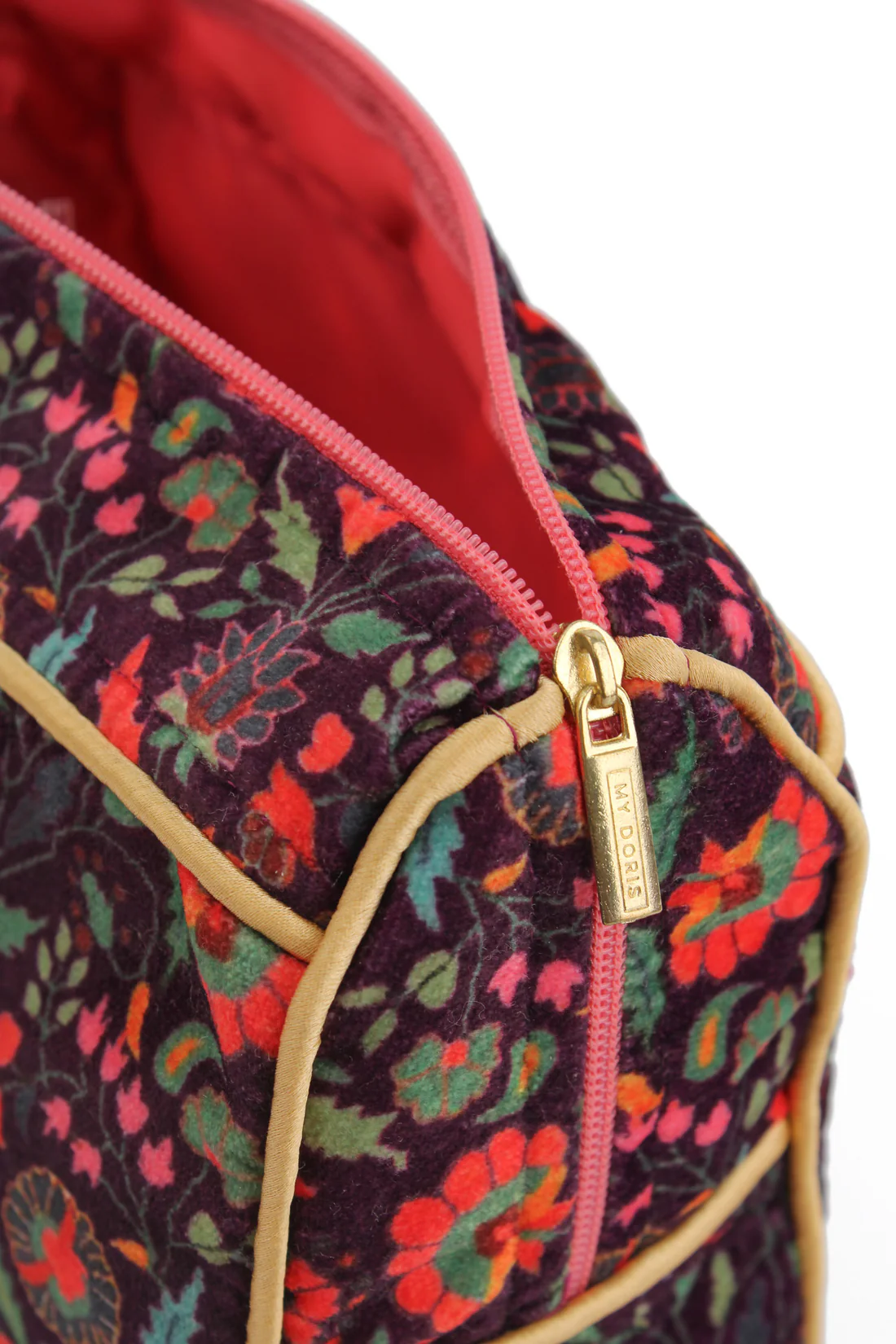 PINK & GOLD BEE PATTERNED MEDIUM POUCH1-min
