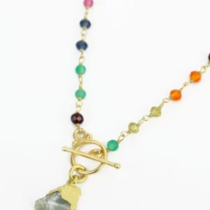 _ Rainbow Crystal Chain with Stone Pendant-min