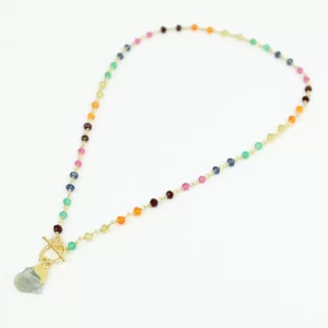 _ Rainbow Crystal Chain with Stone Pendant1-min