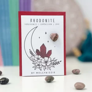 Rhodonite Crystal On Card-min