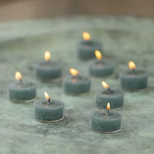 Rustic Tealights Petrol Blue-min