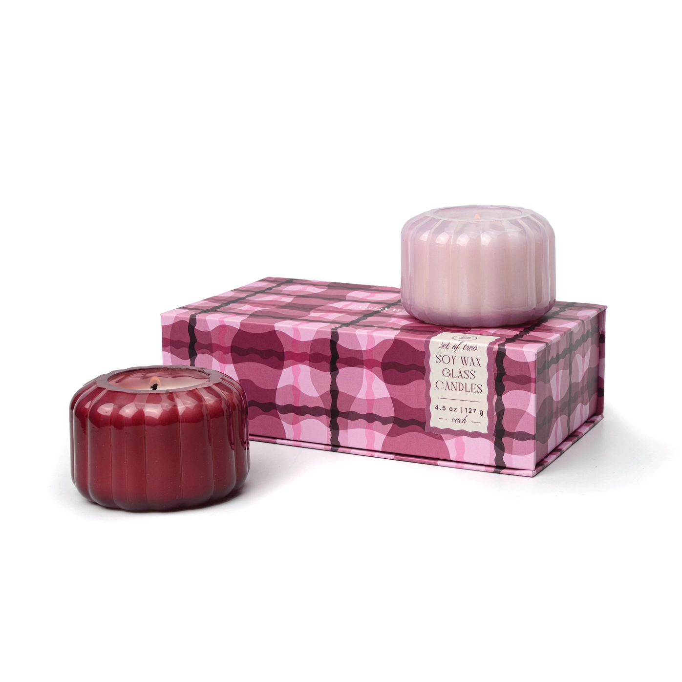 Paddywax Ripple Candle Gift Set – Rose and Merlot