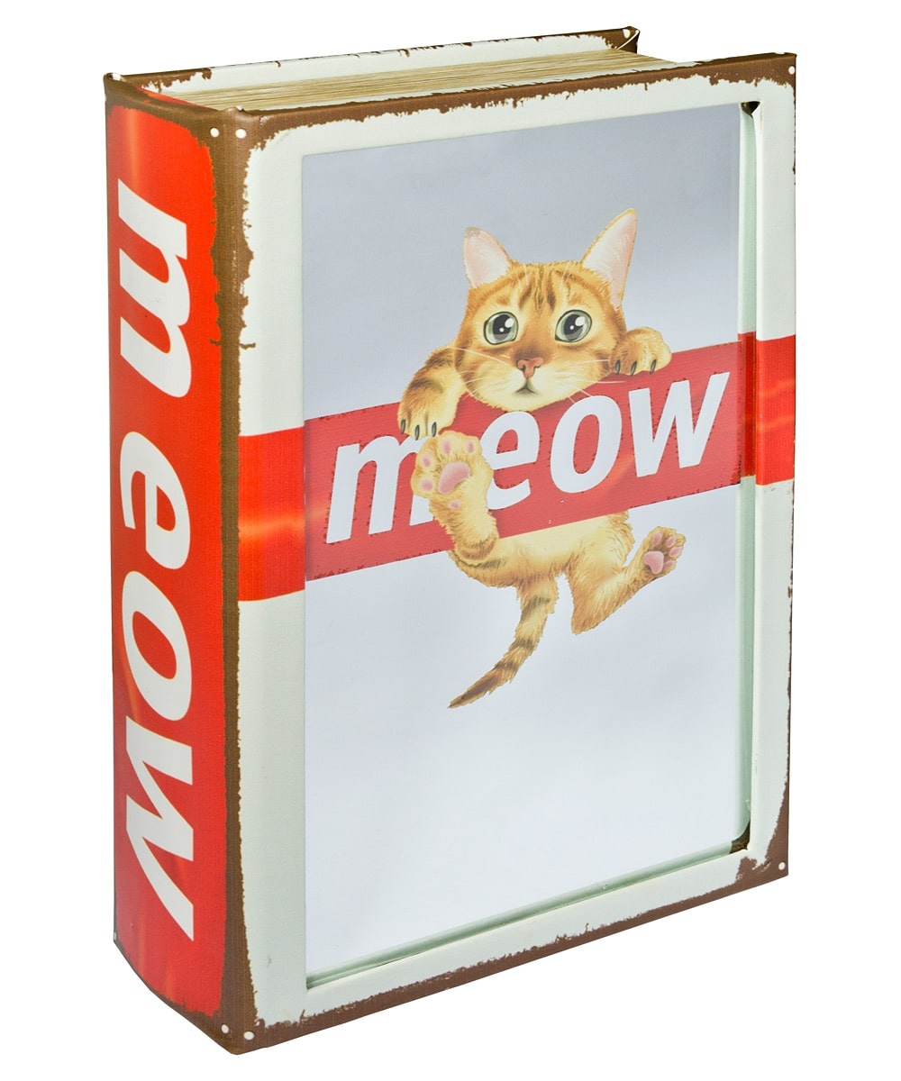 Mirrored Meow Cat Storage Book Box